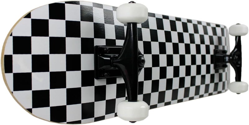 Krown Rookie Checker Skateboard - Pro Style Quality - Maple 7-Ply Deck, Aluminum Trucks, Urethane Wheels, Precision Bearings - The Perfect Beginners First Board - Image 2
